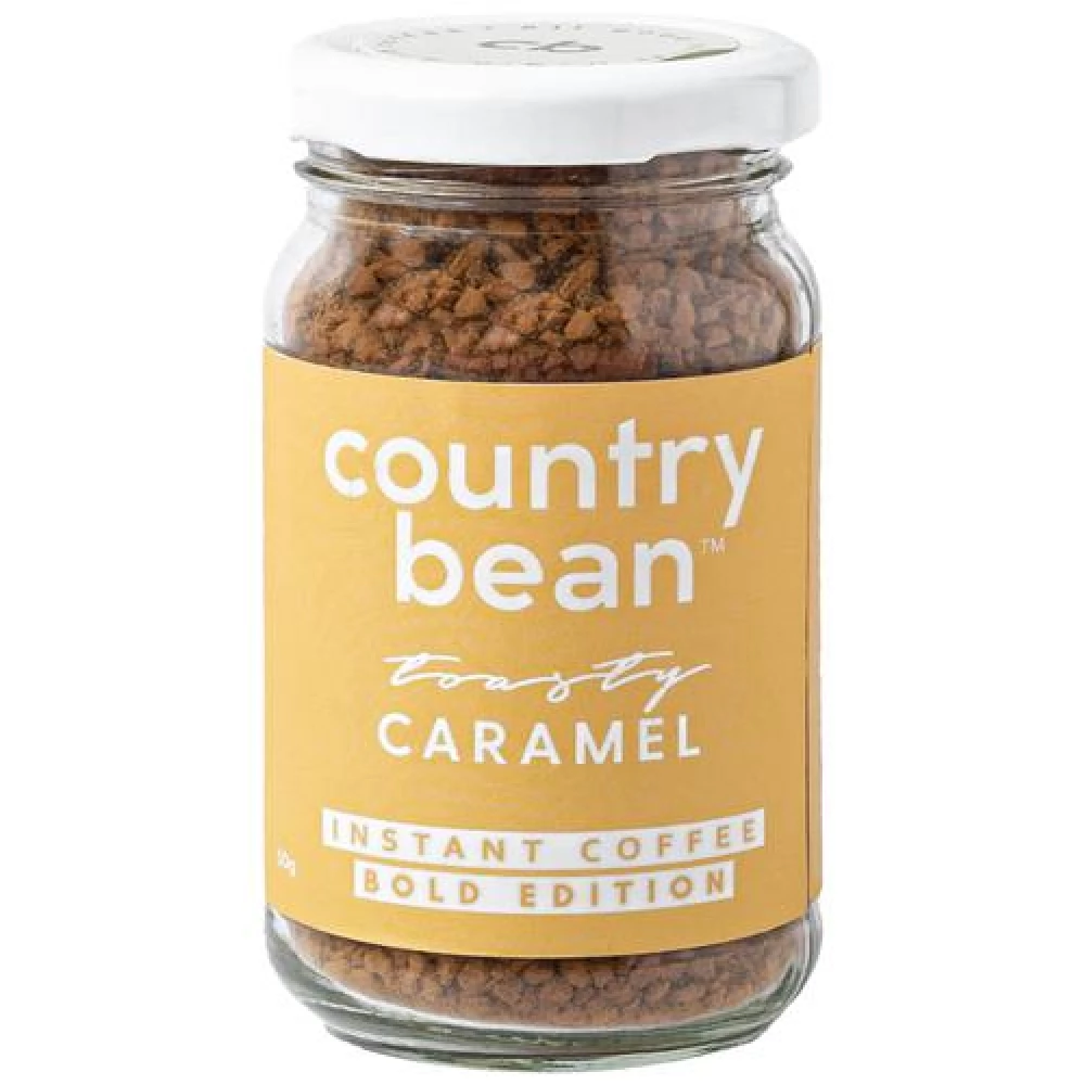 Country Bean Tasty Caramel Bold Instant Coffee - 100percent Arabica, 50 g Bottle-1.webp
